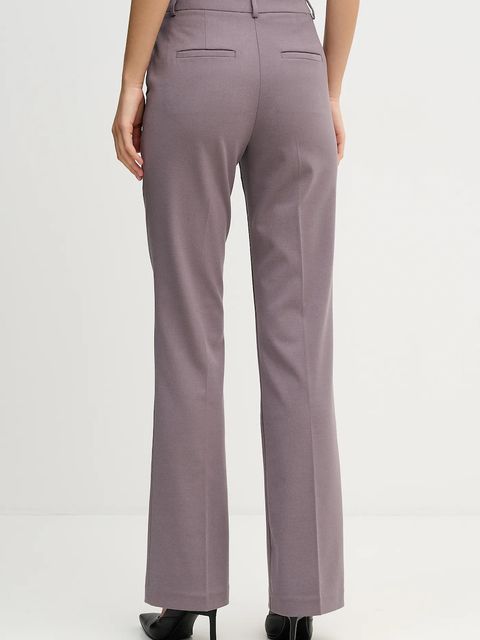 Sisley spodnie z domieszką wełny damskie kolor szary proste high waist 41YPLF083 - zdjęcie produktu nr 2