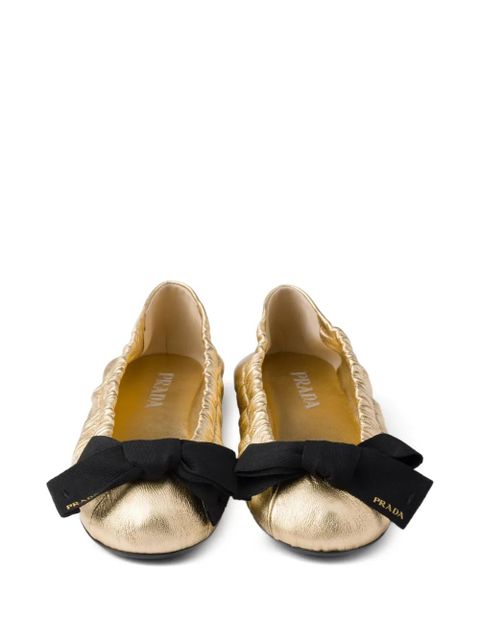 Prada leather ballet flats - Gold