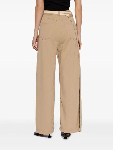 MM6 Maison Margiela belted cotton palazzo pants - Neutrals