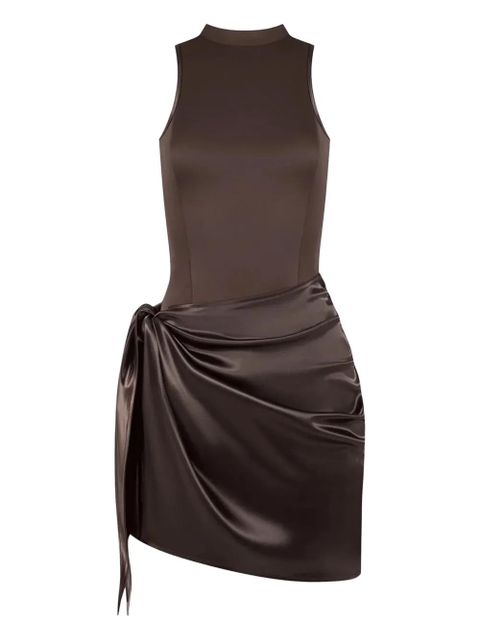Manière De Voir satin-panelled mini dress - Brown - zdjęcie produktu nr 1