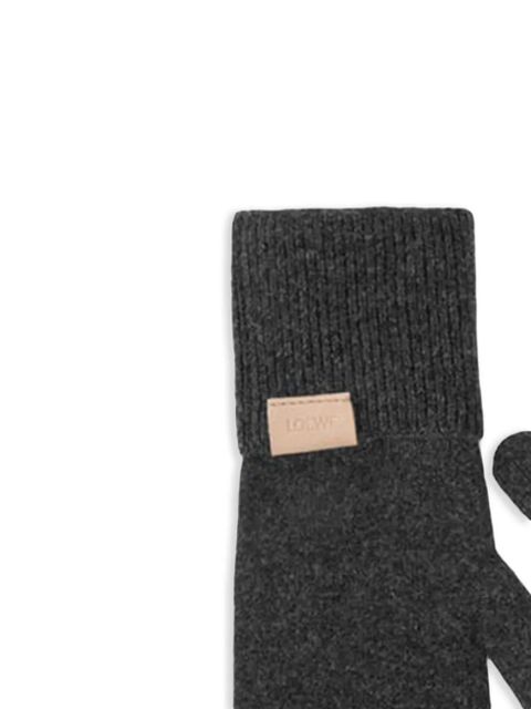 LOEWE ribbed-knit gloves - Grey
