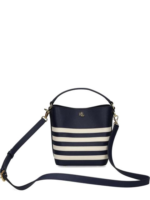 Lauren Ralph Lauren striped leather satchel - Blue - zdjęcie produktu nr 1