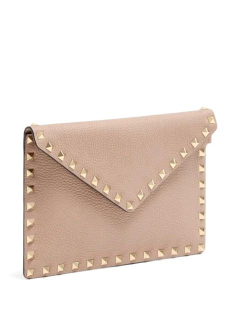 Valentino Garavani Rockstud studded clutch bag - Neutrals