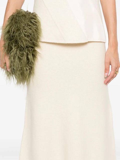Jil Sander boiled wool midi skirt - Neutrals