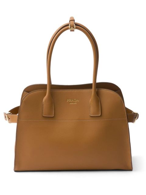 Prada medium leather tote bag - Brown - zdjęcie produktu nr 1