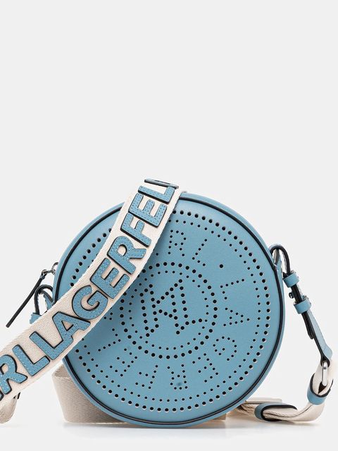 Karl Lagerfeld torebka skórzana K/CIRCLE kolor niebieski A3W30059 - zdjęcie produktu nr 1