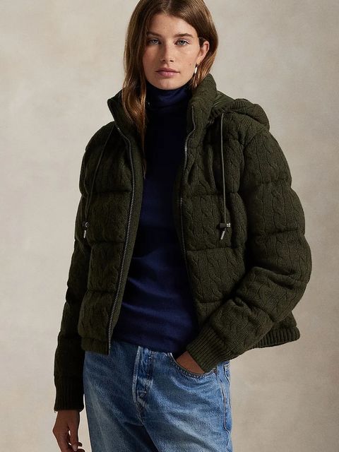 Polo Ralph Lauren kurtka wełniana kolor zielony zimowa oversize 211A92614 - zdjęcie produktu nr 1