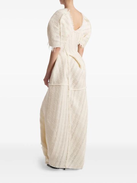 KHAITE Quintin fringed puff-sleeve maxi dress - White - zdjęcie produktu nr 2