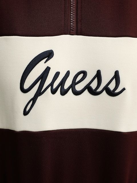 Guess bluza FABIA damska kolor bordowy z aplikacją V5BQ00 KCX22