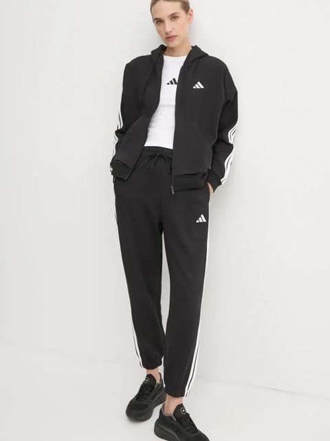adidas bluza Essentials damska kolor czarny z kapturem z aplikacją JE1283 - zdjęcie produktu nr 2