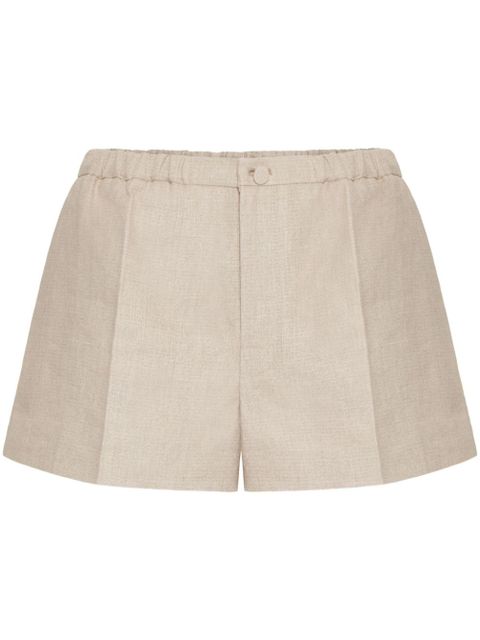 Valentino Garavani pleated linen shorts - Neutrals