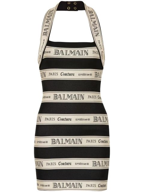 Balmain logo-jacquard mini dress - Black - zdjęcie produktu nr 1