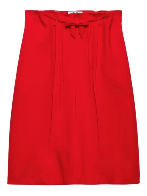 Prada bow-detail pleated midi straight skirt - Red - zdjęcie produktu nr 1