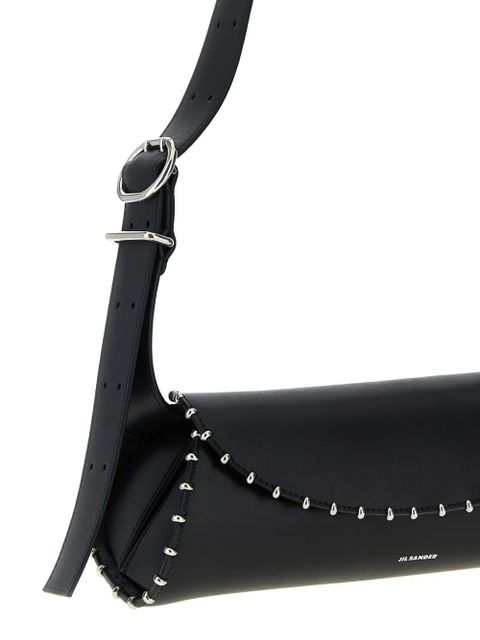 Jil Sander small Cannolo leather shoulder bag - Black