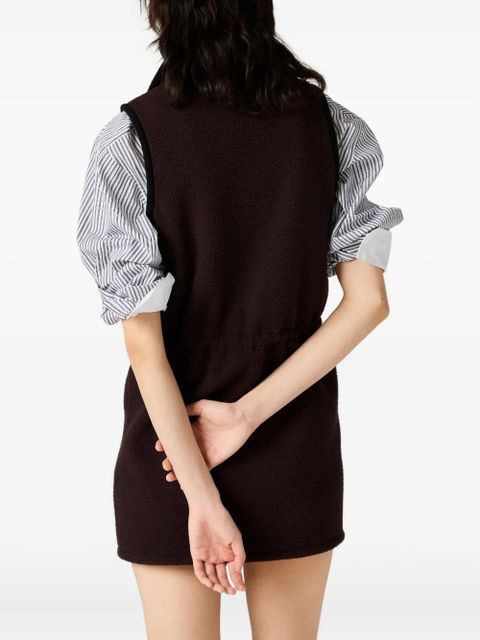 Miu Miu stand-collar fleece dress - Brown