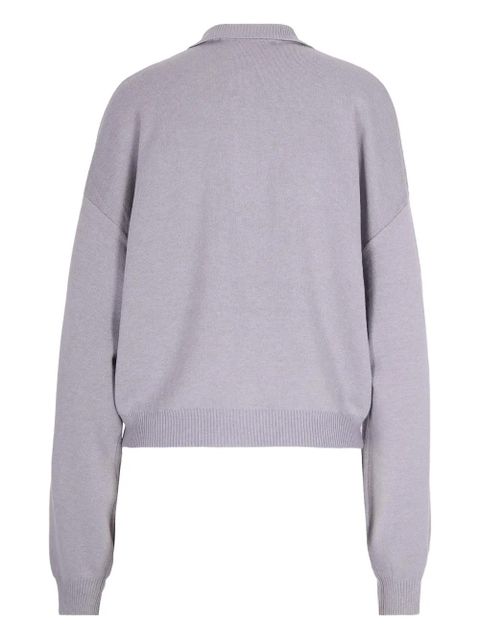 ROTATE BIRGER CHRISTENSEN Slinky Knit buttoned polo top - Grey