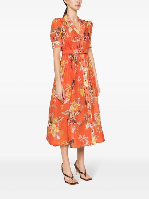 ZIMMERMANN Matchmaker floral-print midi shirtdress - Orange - zdjęcie produktu nr 2