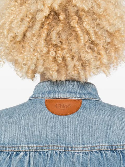 Chloé gathered denim jacket - Blue