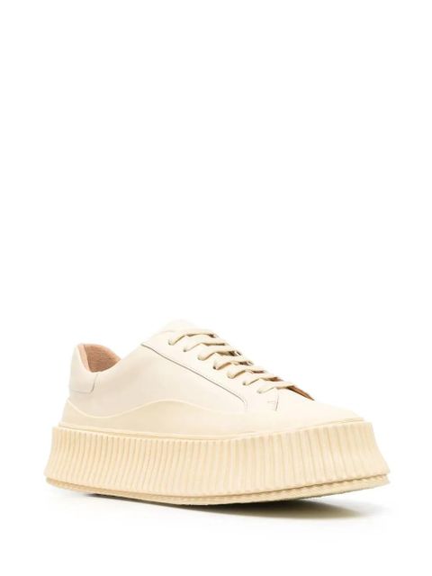 Jil Sander panelled low-top leather sneakers - Neutrals - zdjęcie produktu nr 2
