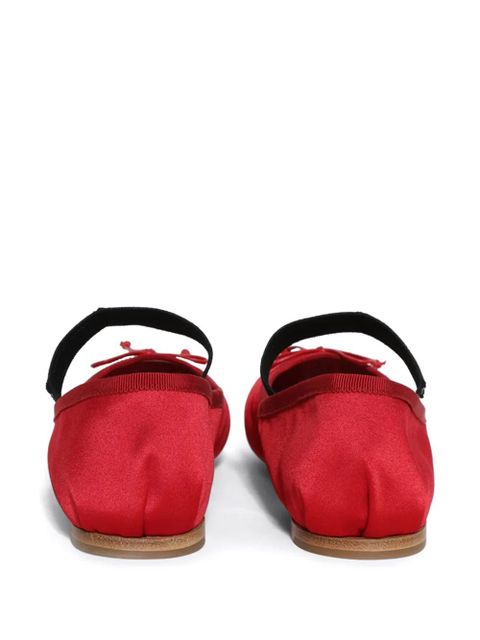 Miu Miu logo-appliqué ballerina shoes - Red