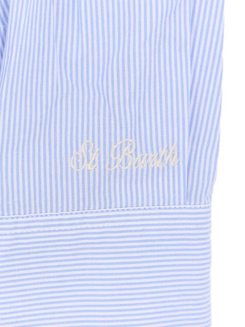 MC2 Saint Barth Crystal striped embroidered shirt - Blue