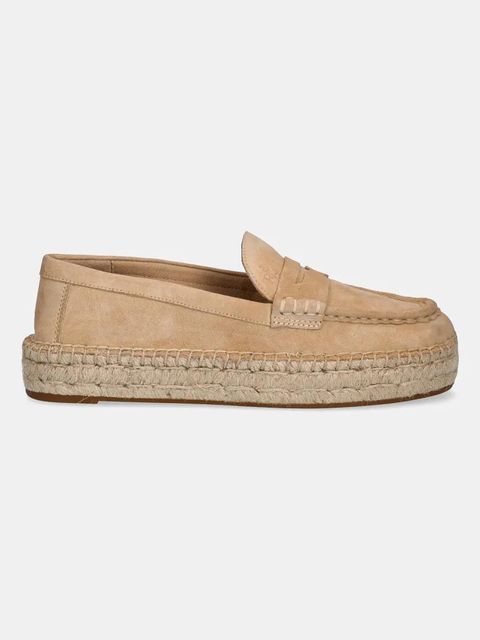 Lauren Ralph Lauren espadryle zamszowe Luize Loafer kolor beżowy 802953958007