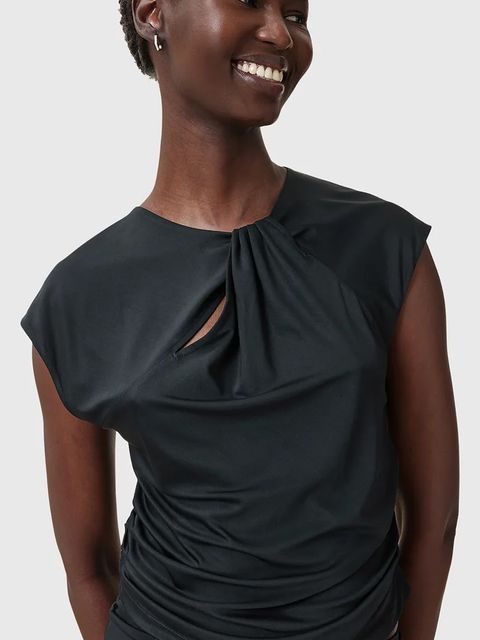 AllSaints bluzka ANNALIE damska kolor czarny gładka W191JC