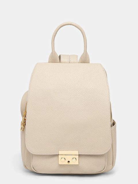 Answear.LAB plecak skórzany damski kolor beżowy mały gładki - zdjęcie produktu nr 1