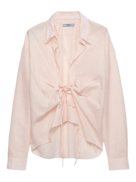 Prada lace-up cotton shirt - Pink - zdjęcie produktu nr 1