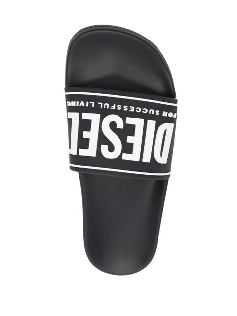 Diesel Sa-Mayemi CC logo-embossed slides - Black