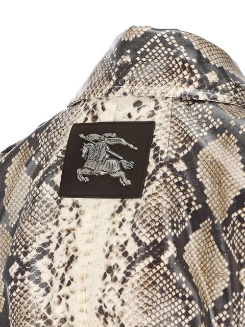 Burberry snakeskin-print belted coat - Neutrals