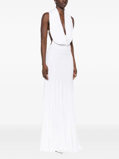 Christopher Esber draped cut-out maxi dress - White