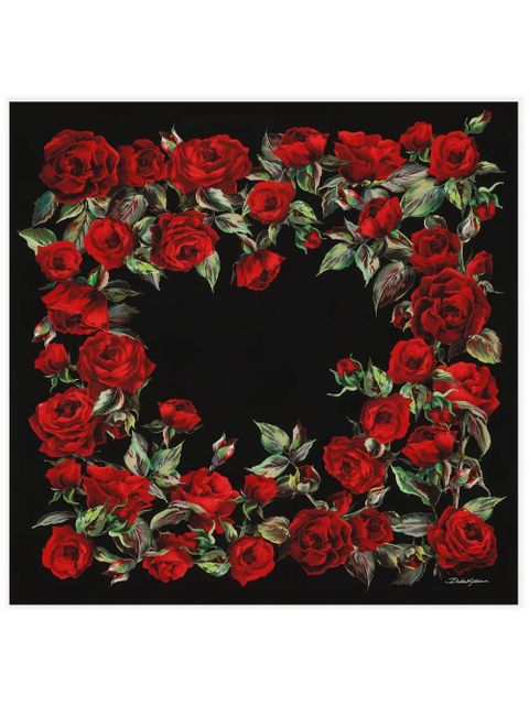 Dolce & Gabbana Rose print scarf - Black - zdjęcie produktu nr 1