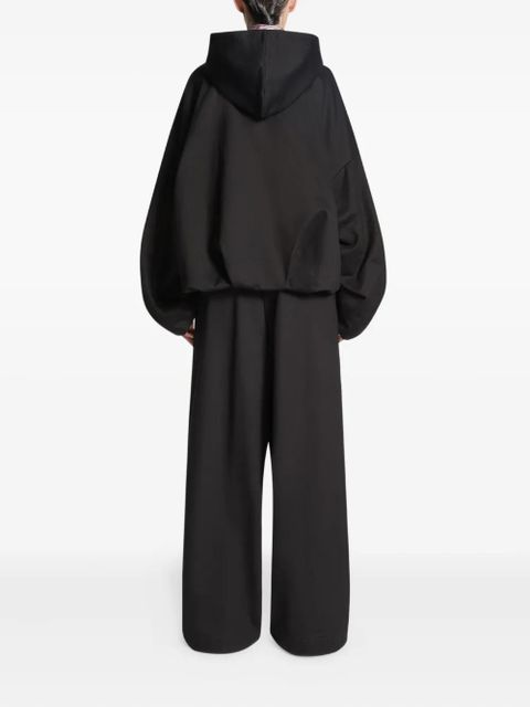 DRIES VAN NOTEN draped balloon-sleeve hoodie - Black