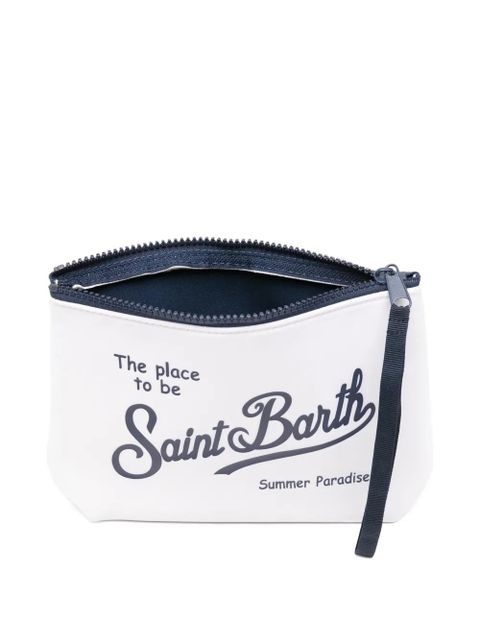 MC2 Saint Barth Aline lettering make up clutch bag - White