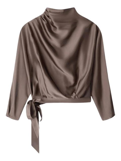 STAUD Phoebe silk top - Brown - zdjęcie produktu nr 1