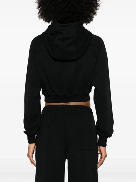 Casablanca embellished cropped hoodie - Black