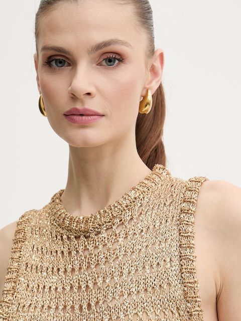 Simona Corsellini sukienka kolor złoty mini dopasowana P25CEABO10