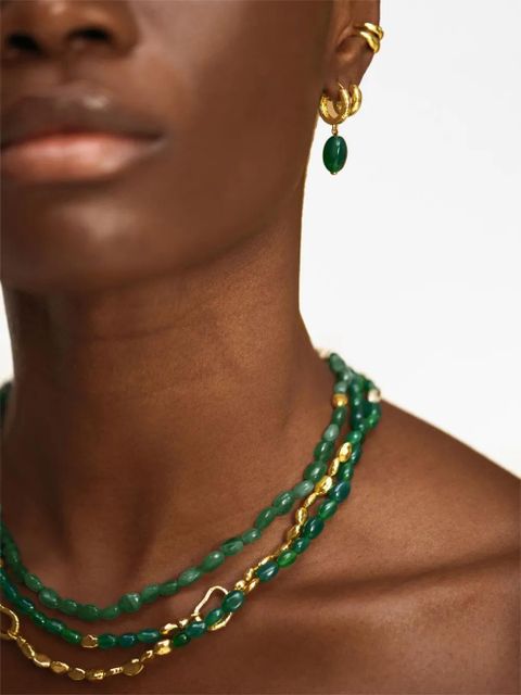 Monica Vinader 18kt gold vermeil onyx pendant earrings