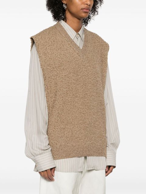 Maison Margiela piled-knit vest - Brown