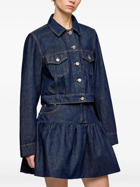 GANNI flap-pocket denim jacket - Blue