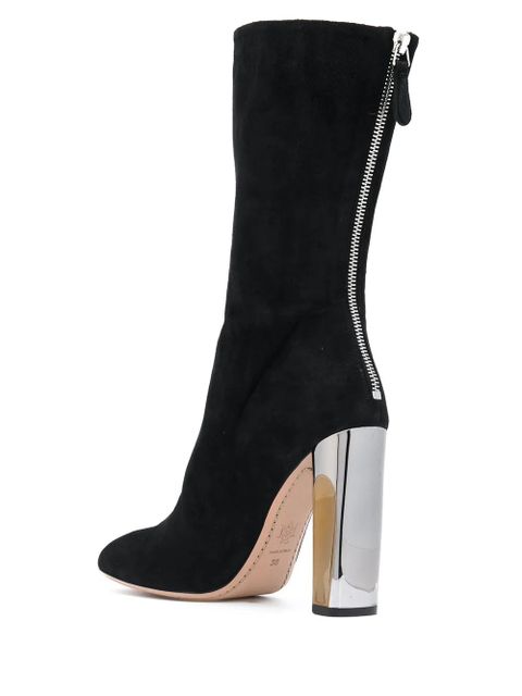 Alexander McQueen sculpted heel fitted boots - Black