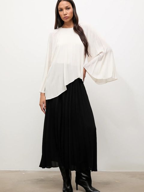 Answear.LAB sukienka kolor beżowy maxi rozkloszowana - zdjęcie produktu nr 2