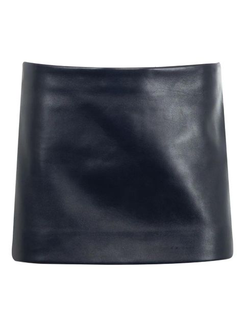 KHAITE Jett leather mini skirt - Blue - zdjęcie produktu nr 2