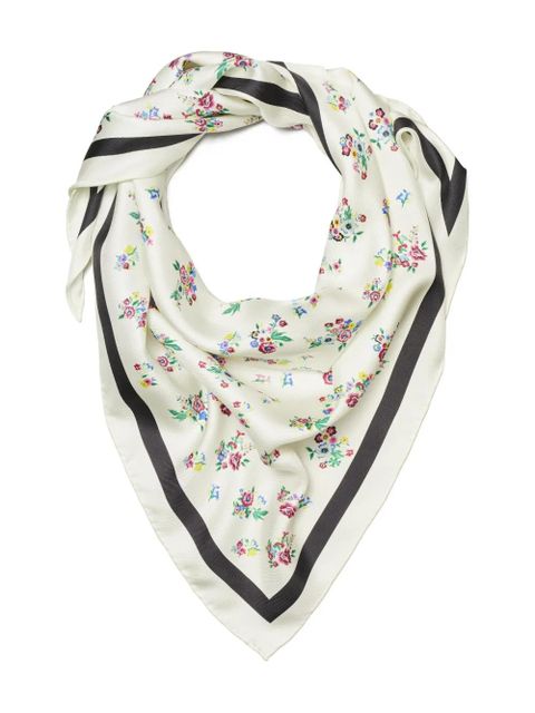 Tory Burch floral triangle scarf - Neutrals