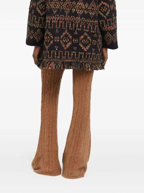 Alanui patterned fringed cardigan - Brown