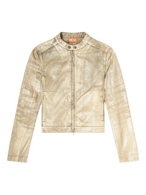 Diesel x Karol G De-Mornin metallic-effect denim jacket - Gold - zdjęcie produktu nr 1
