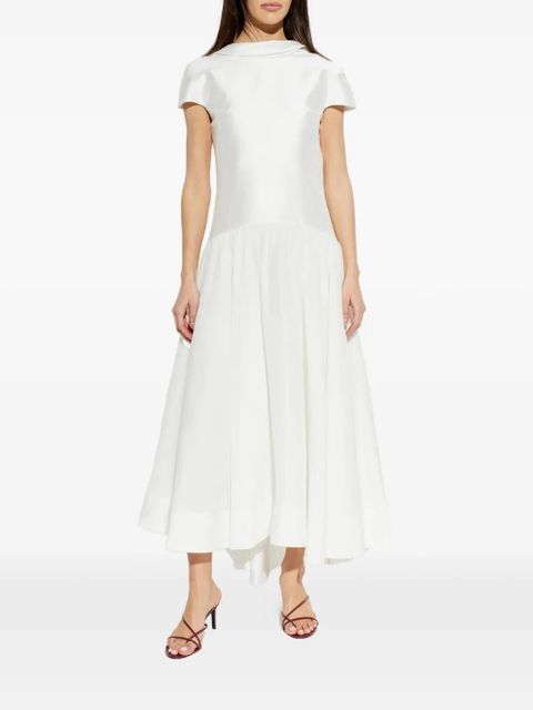 Self-Portrait scoop-neck back midi dress - White