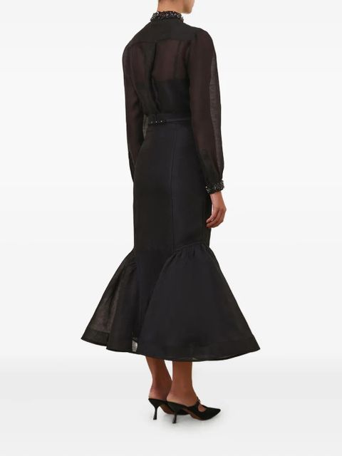 ZIMMERMANN Hypnotic panelled pencil midi skirt - Black