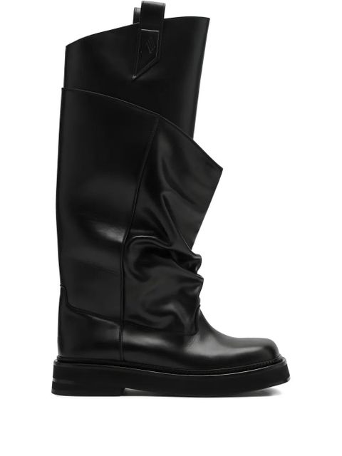 The Attico Robin Passeggiata ruched combat boots - Black - zdjęcie produktu nr 1